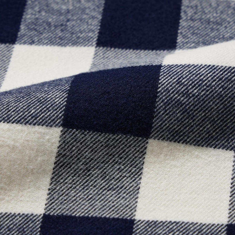 Uniqlo Flannel Checked Long-Sleeve Muške Košulje Plave | 9801-VEWNU