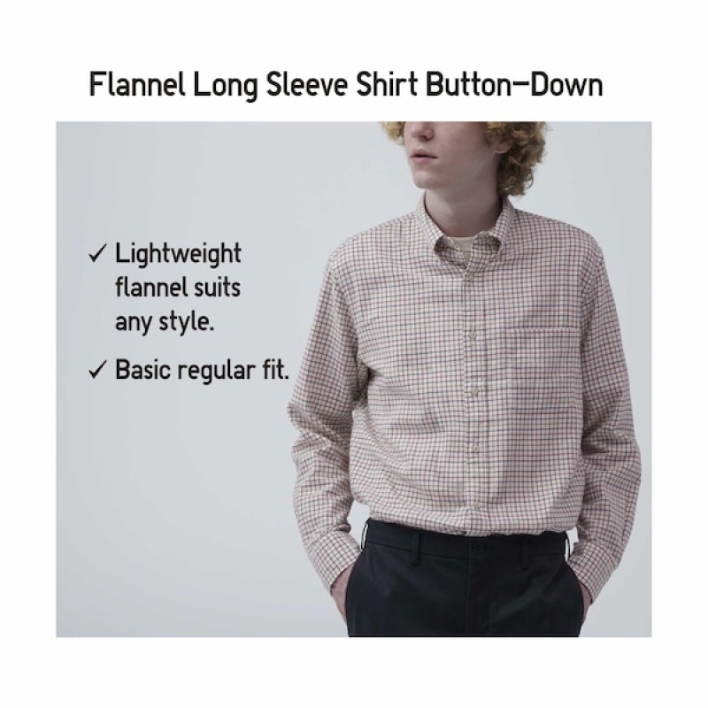 Uniqlo Flannel Checked Long-Sleeve Muške Košulje Sive | 0946-RNQYU