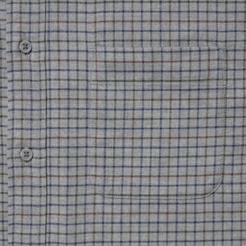 Uniqlo Flannel Checked Long-Sleeve Muške Košulje Sive | 0946-RNQYU