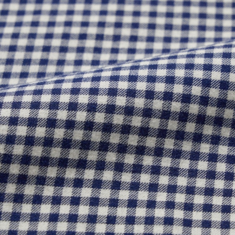 Uniqlo Flannel Checked Long-Sleeve Muške Košulje Plave | 4281-ALVSF