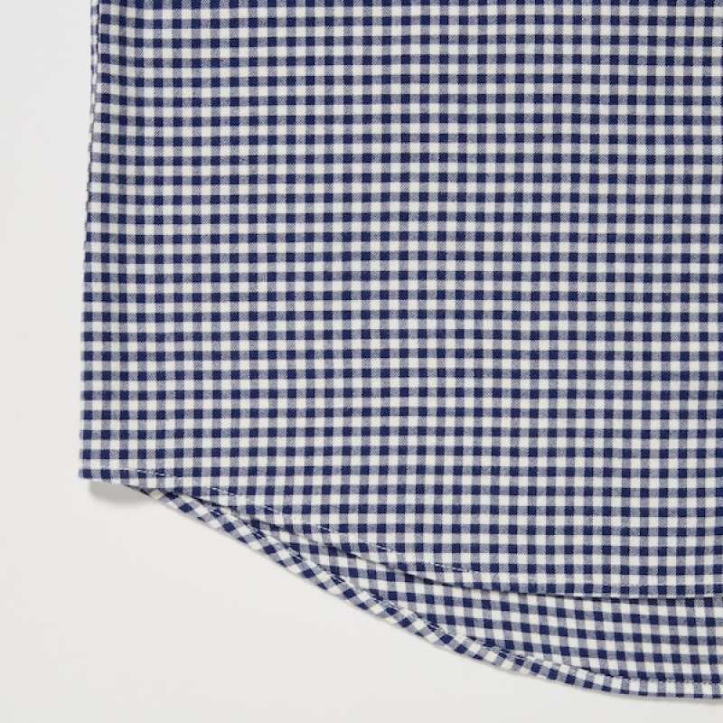 Uniqlo Flannel Checked Long-Sleeve Muške Košulje Plave | 4281-ALVSF
