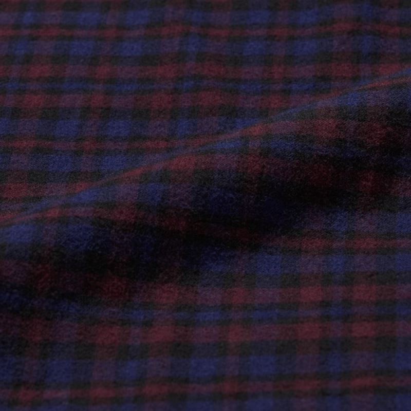 Uniqlo Flannel Checked Long-Sleeve Muške Košulje Bordo | 2580-EWAFT
