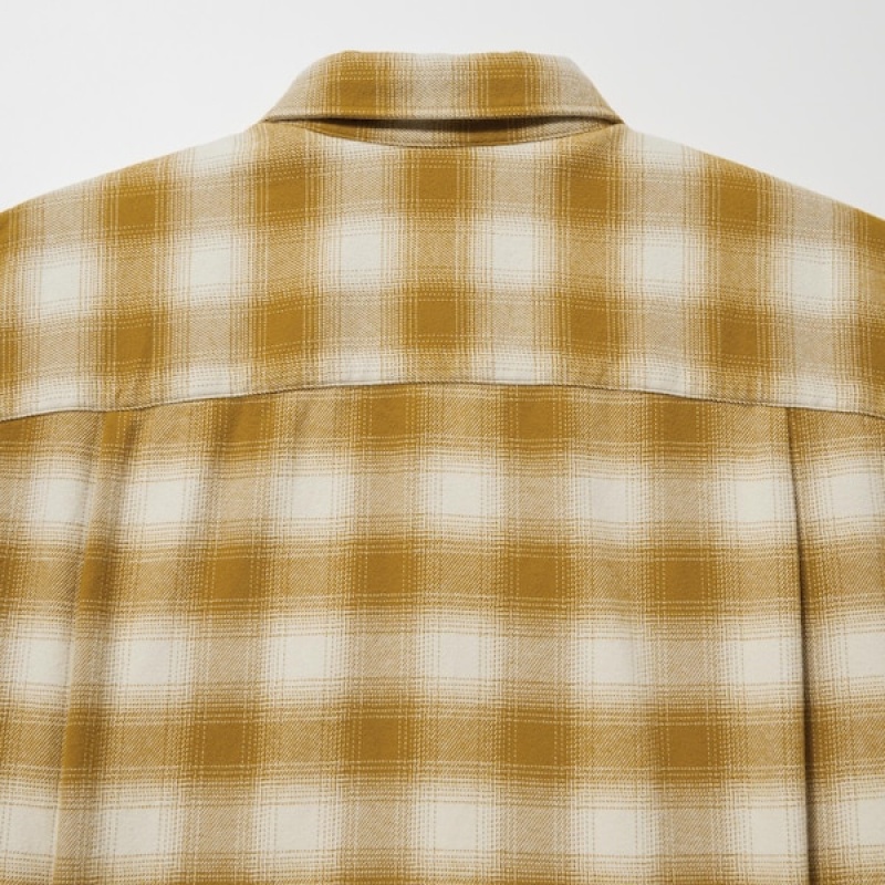 Uniqlo Flannel Checked Long-Sleeve Muške Košulje Žute | 4153-IVLEO