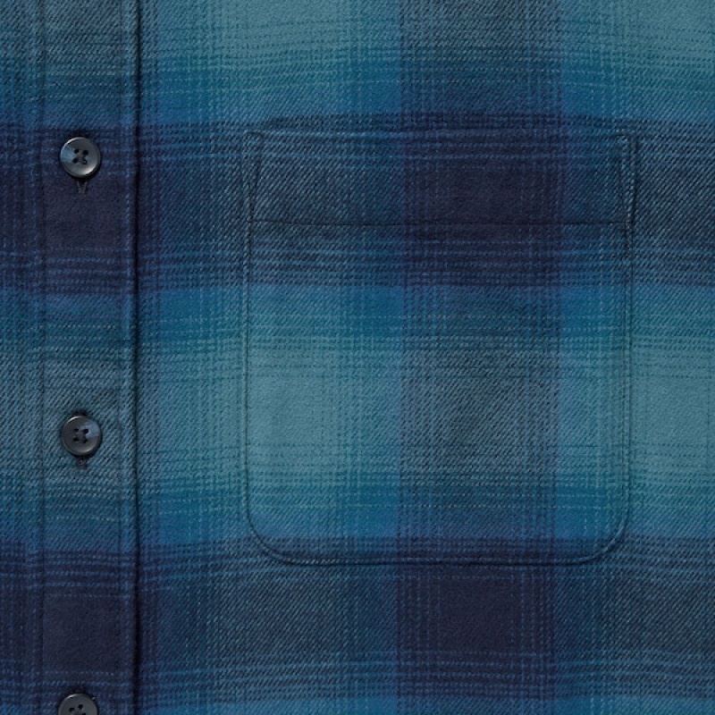 Uniqlo Flannel Checked Long-Sleeve Muške Košulje Plave | 6823-WHEZF