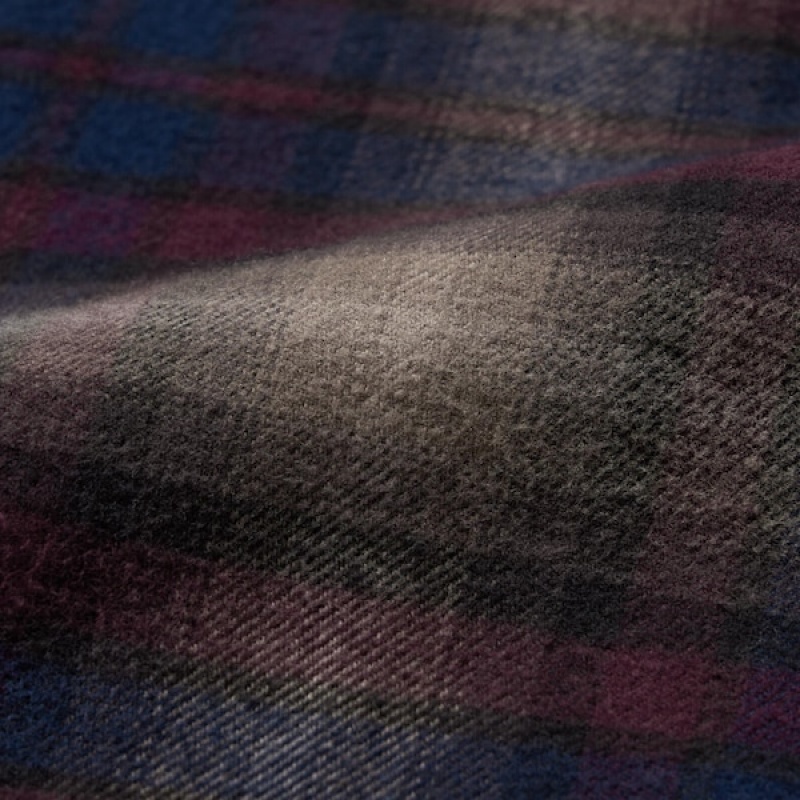 Uniqlo Flannel Checked Long-Sleeve Muške Košulje Bordo | 1235-UYDTX