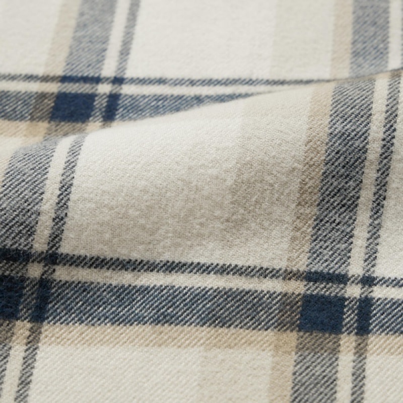 Uniqlo Flannel Checked Long-Sleeve Muške Košulje Bež | 6471-EPOYN