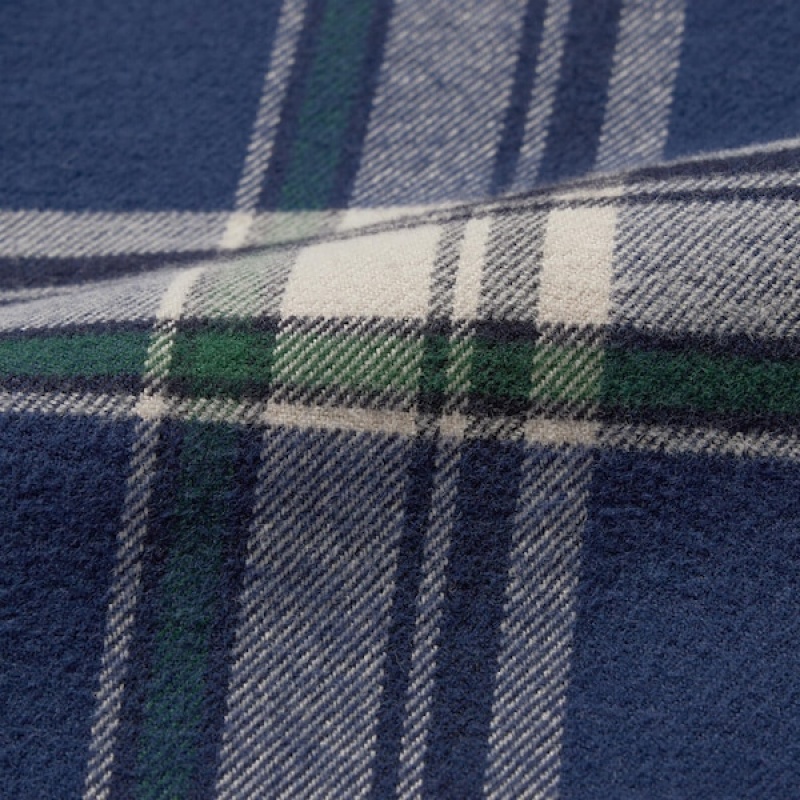 Uniqlo Flannel Checked Long-Sleeve Muške Košulje Plave | 3865-GMRQP