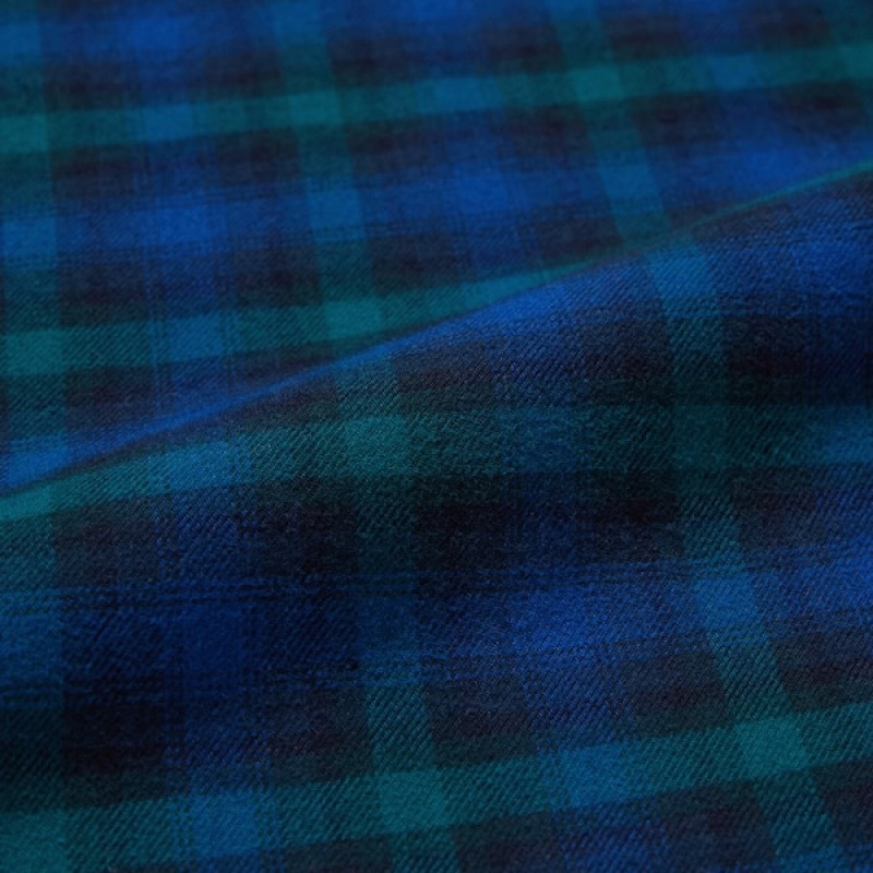 Uniqlo Flannel Checked Ženske Hlače Plave | 8460-NGPBL