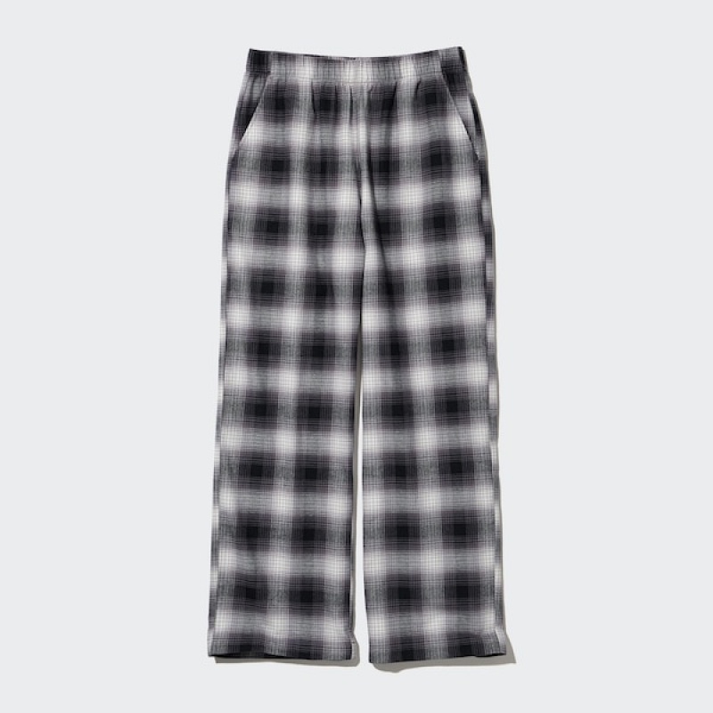 Uniqlo Flannel Checked Ženske Hlače Sive | 4673-WZBAV