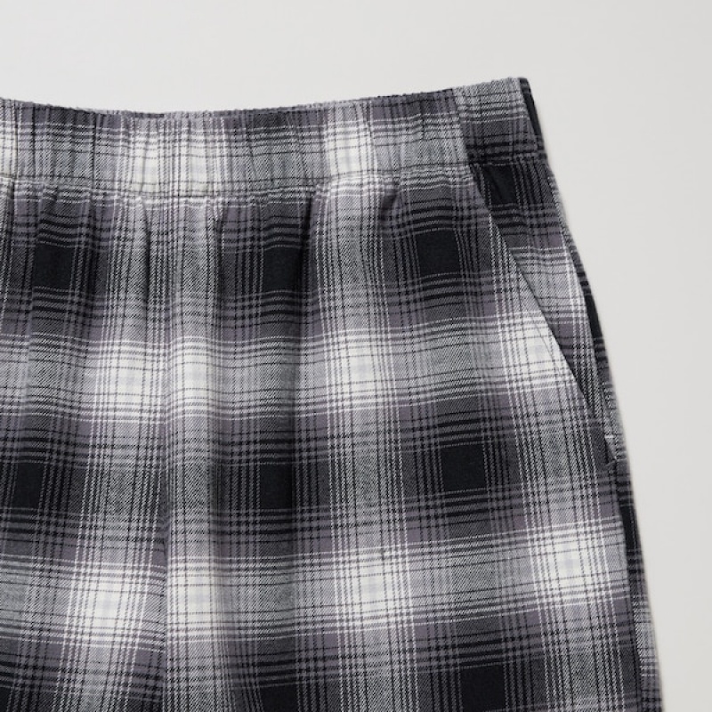 Uniqlo Flannel Checked Ženske Hlače Sive | 4673-WZBAV