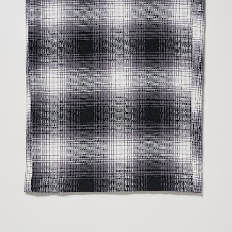 Uniqlo Flannel Checked Ženske Hlače Sive | 4673-WZBAV
