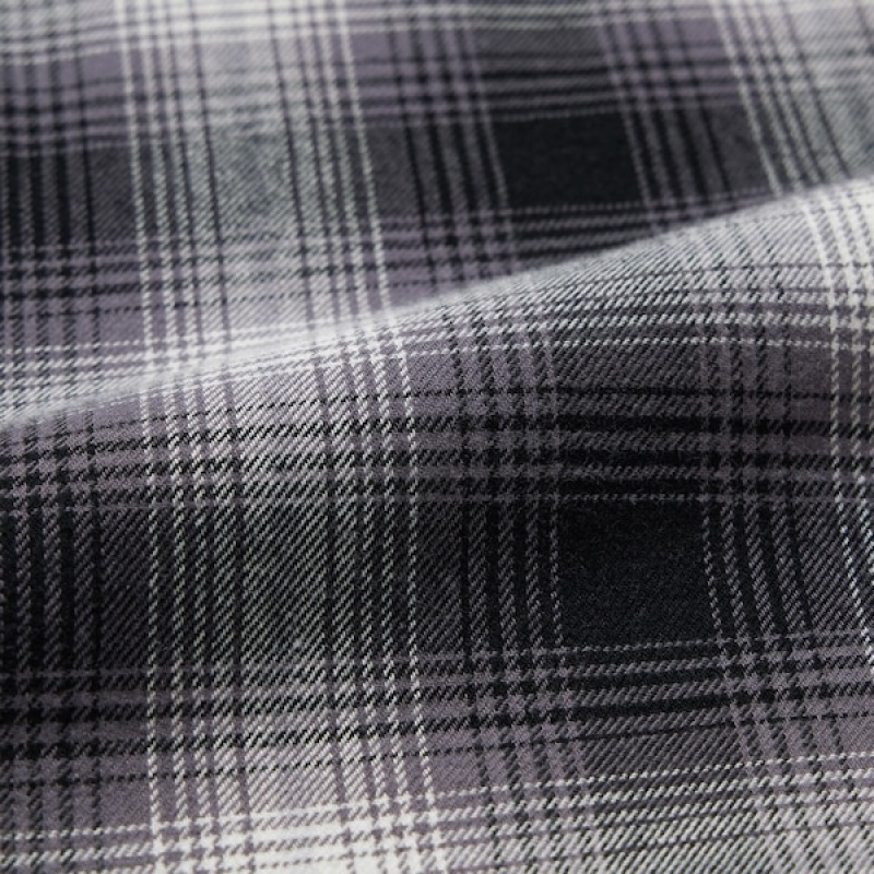 Uniqlo Flannel Checked Ženske Hlače Sive | 4673-WZBAV
