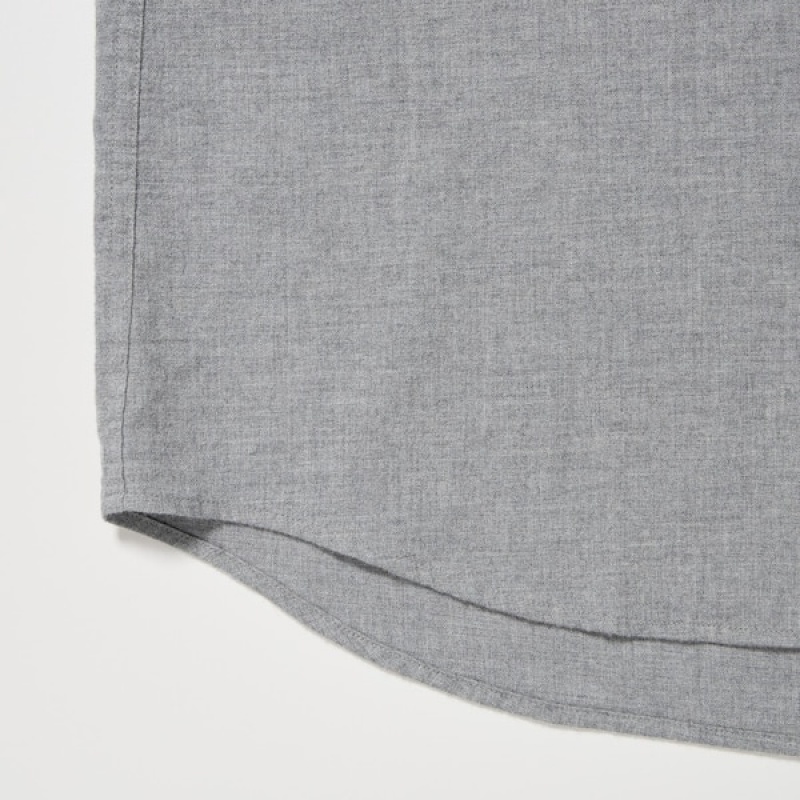 Uniqlo Flannel Long-Sleeve Muške Košulje Sive | 7810-TMESB