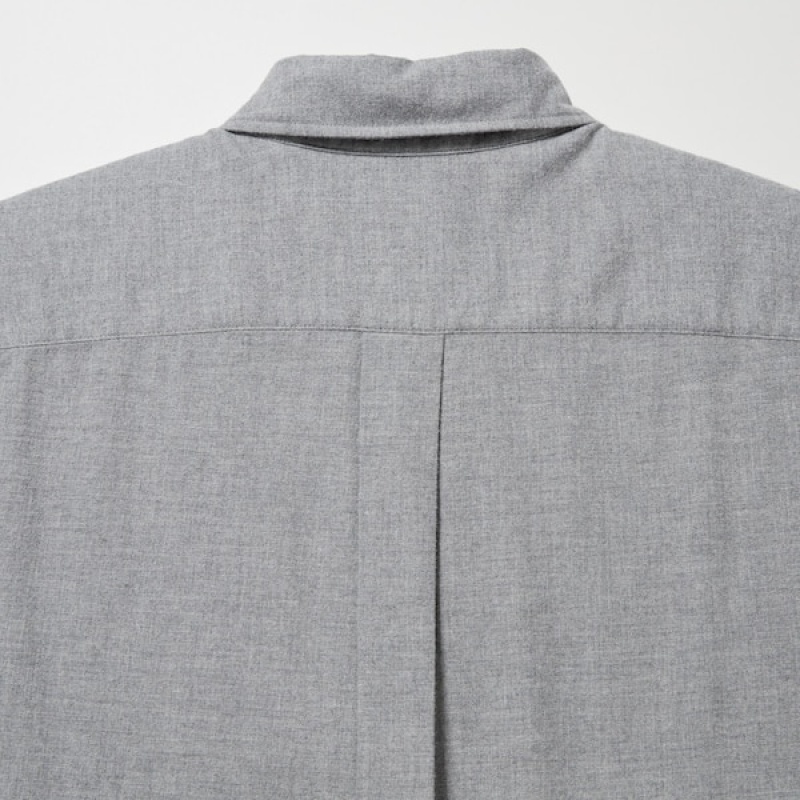 Uniqlo Flannel Long-Sleeve Muške Košulje Sive | 7810-TMESB