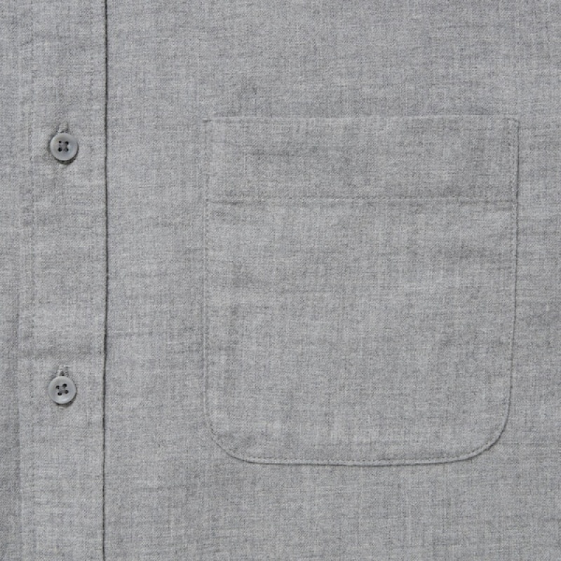 Uniqlo Flannel Long-Sleeve Muške Košulje Sive | 7810-TMESB
