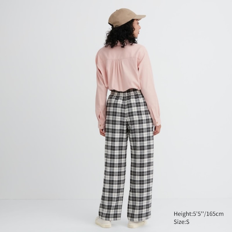 Uniqlo Flannel Ženske Hlače Bijele | 4387-BDAOZ
