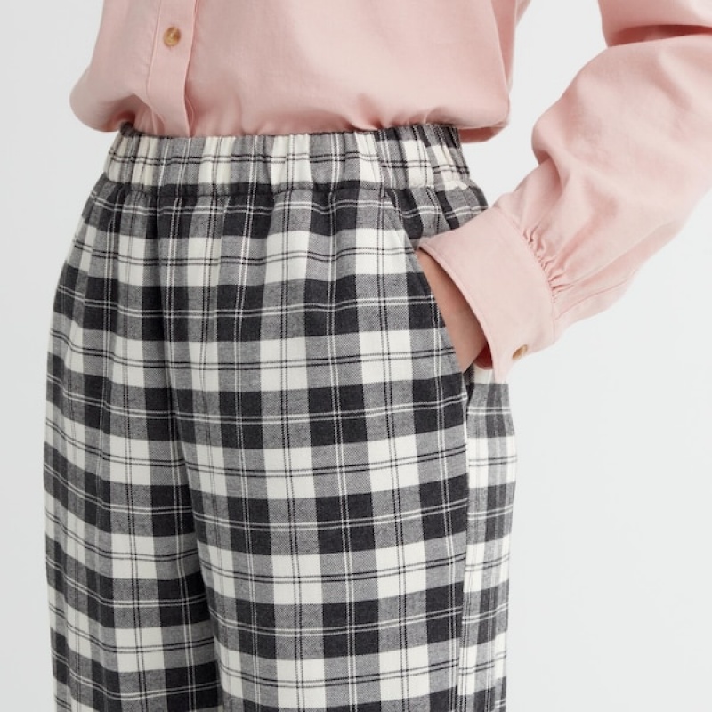 Uniqlo Flannel Ženske Hlače Bijele | 4387-BDAOZ
