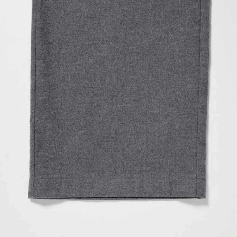 Uniqlo Flannel Ženske Hlače Tamno Sive | 1924-RJYWA