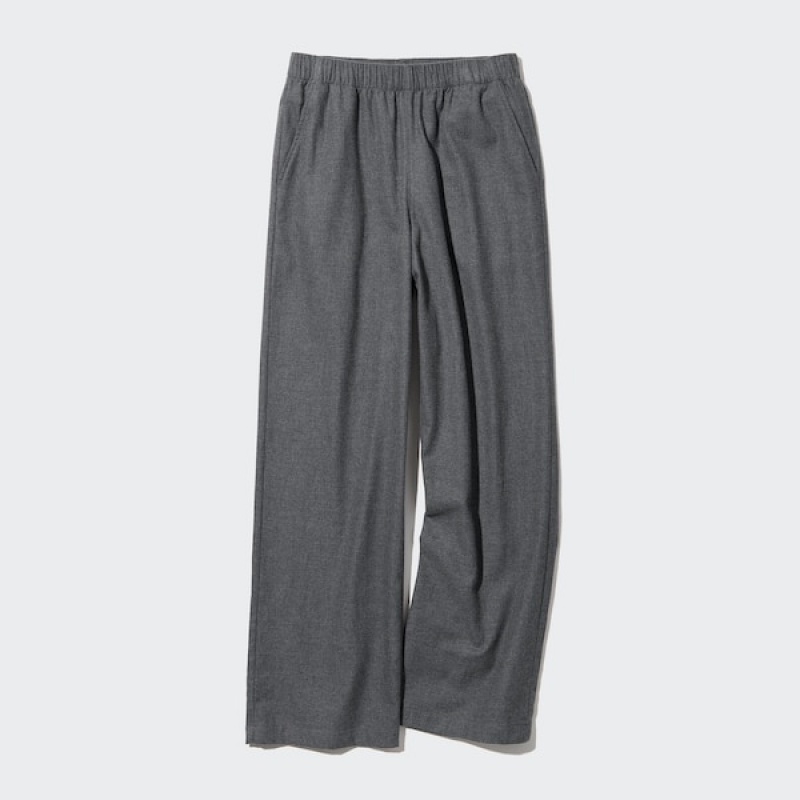 Uniqlo Flannel Ženske Hlače Tamno Sive | 1924-RJYWA
