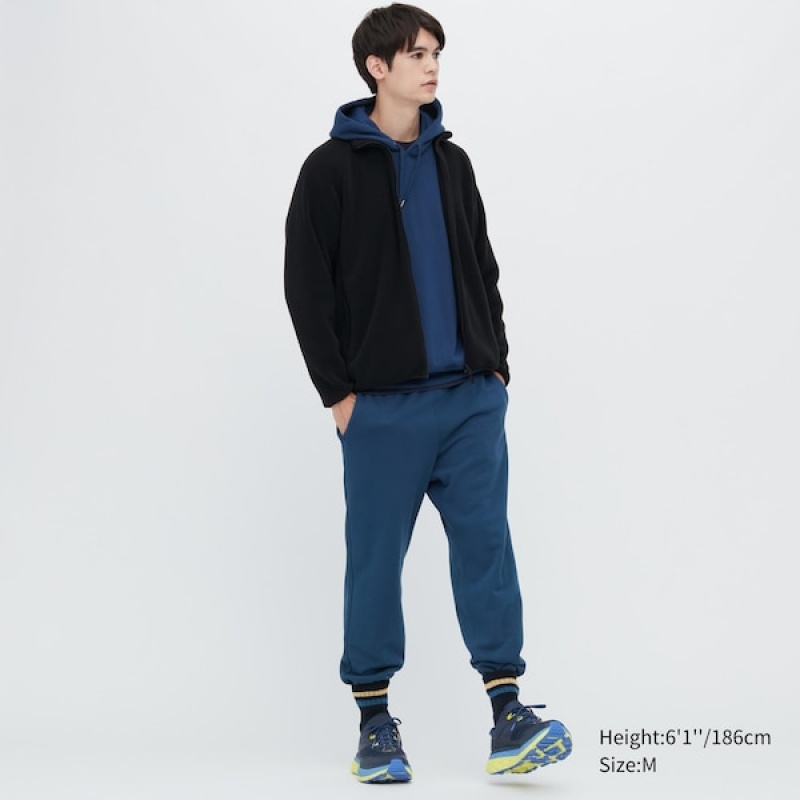 Uniqlo Fleece Long-Sleeve Full-Zip Muške jackets Tamnoplave | QUYDKR-304