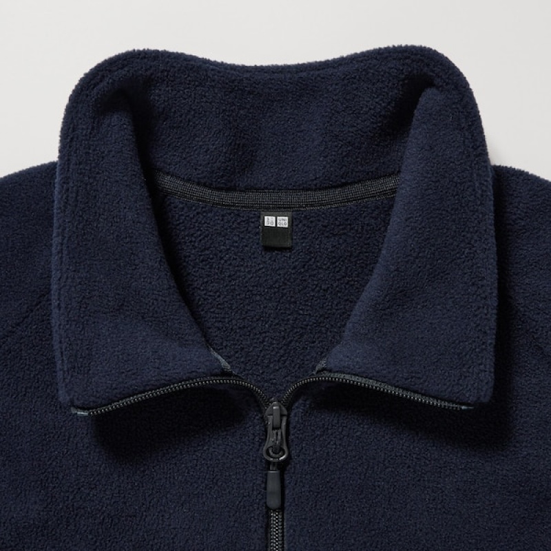 Uniqlo Fleece Long-Sleeve Full-Zip Muške jackets Tamnoplave | QUYDKR-304