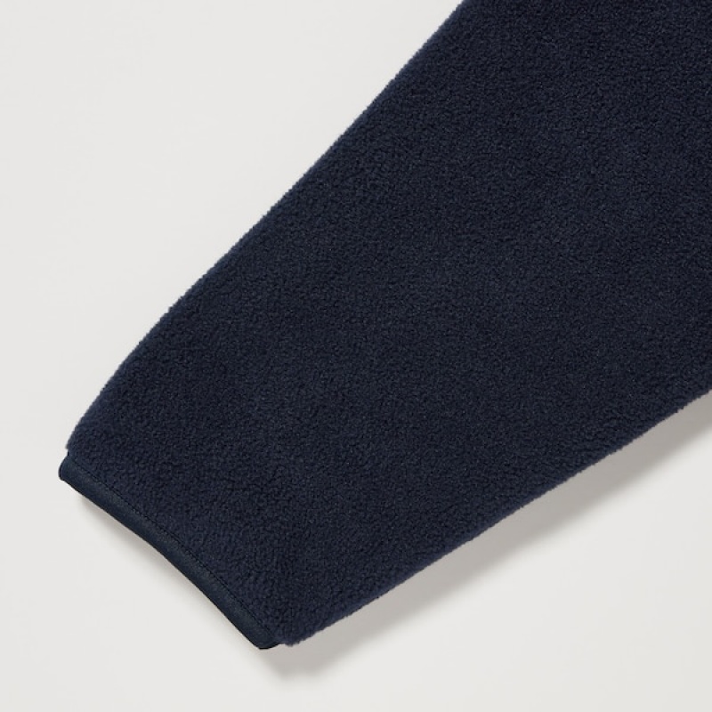 Uniqlo Fleece Long-Sleeve Full-Zip Muške jackets Tamnoplave | QUYDKR-304