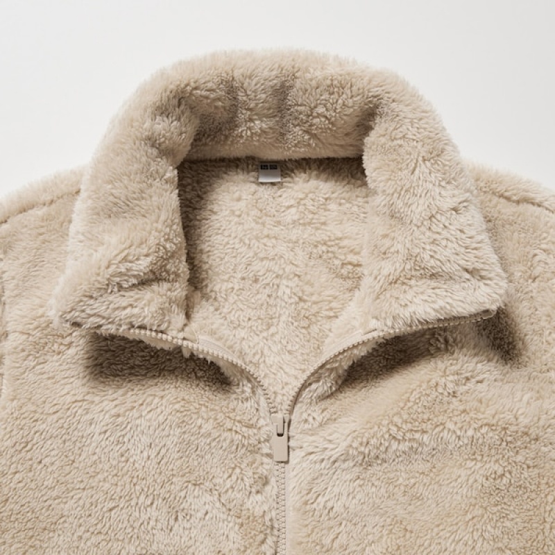 Uniqlo Fluffy Yarn Fleece Full-Zip Ženske jackets Crne | 5947-HQJAL
