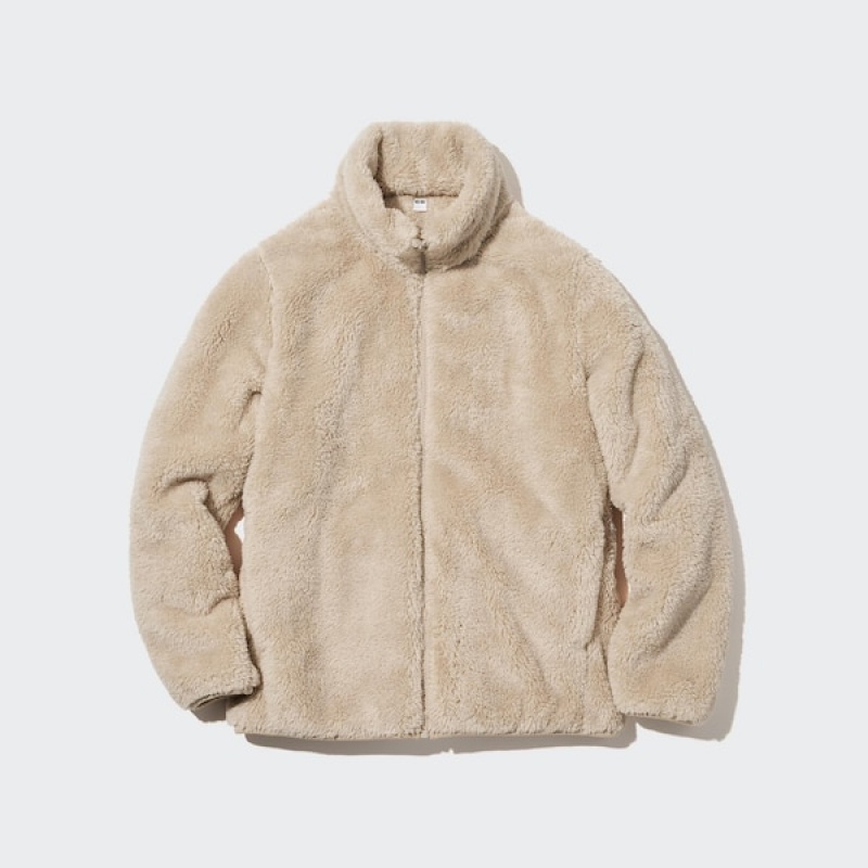 Uniqlo Fluffy Yarn Fleece Full-Zip Ženske jackets Crne | 5947-HQJAL