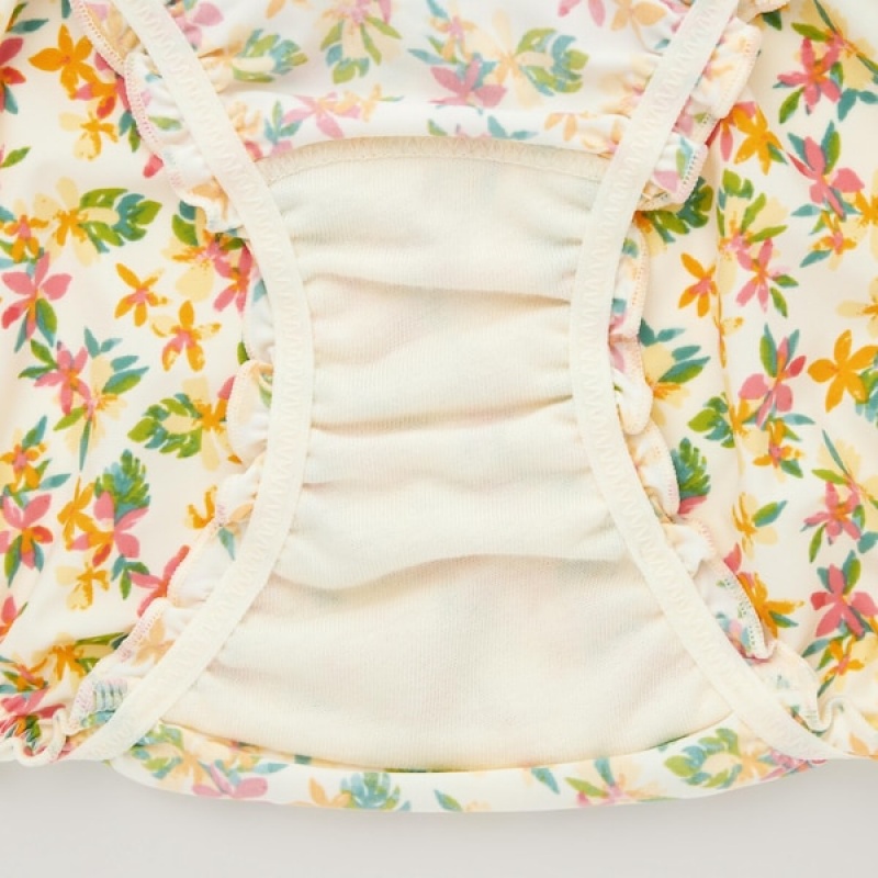 Uniqlo Frilled Mid-Rise Ženske Gaćice Krem | 1924-UJDMV