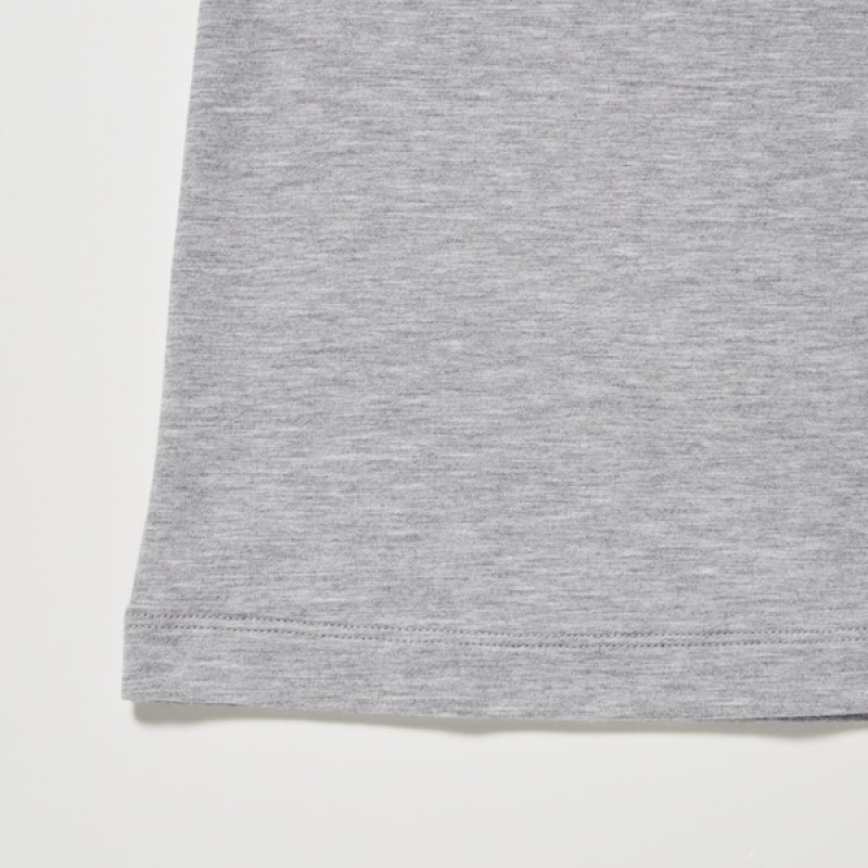 Uniqlo HEATTECH Cotton Crew Neck Long-Sleeve Ženske Majice Tamno Sive | 3724-ZMQNS
