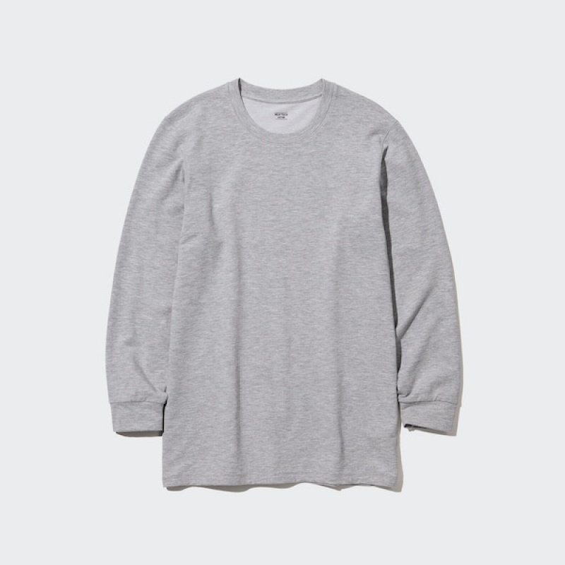 Uniqlo HEATTECH Cotton Crew Neck Muške Majice Sive | 5320-YSVWZ