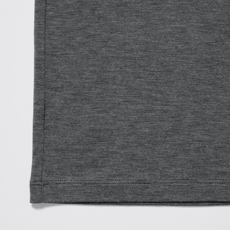 Uniqlo HEATTECH Crew Neck Long-Sleeve Muške Majice Sive | 1639-BSHZY