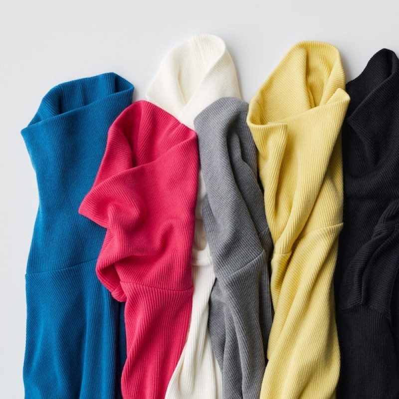Uniqlo HEATTECH Extra Warm Seamless Rebrasti Turtleneck Long-Sleeve Ženske Majice Fuksije | 8762-ZXSEY