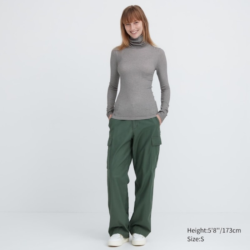 Uniqlo HEATTECH Extra Warm Seamless Turtleneck Ženske Majice Sive | 7869-RUGTE