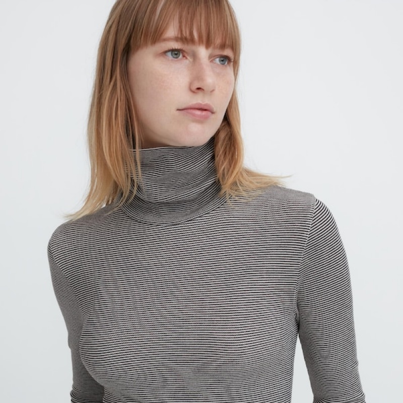 Uniqlo HEATTECH Extra Warm Seamless Turtleneck Ženske Majice Sive | 7869-RUGTE