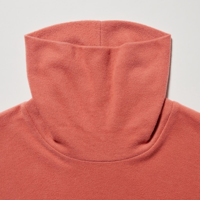 Uniqlo HEATTECH Fleece Turtleneck Long-Sleeve Ženske Majice Narančaste | 5723-DVFBW