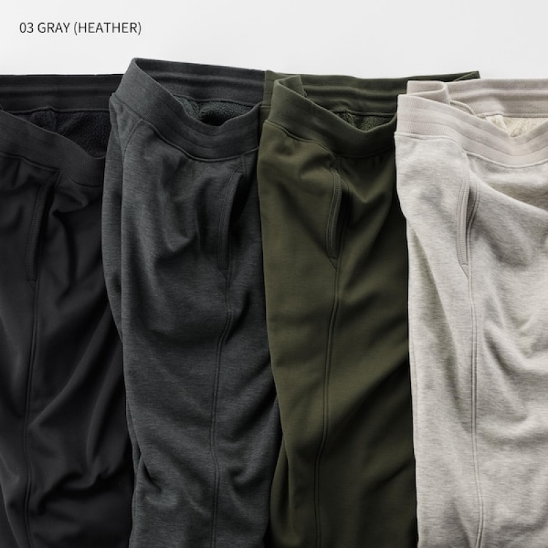 Uniqlo HEATTECH Pile-Lined Muške Trenirke Sive | 0143-ZLQJE