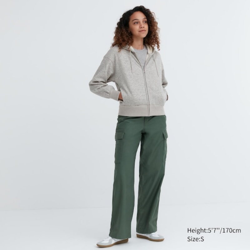 Uniqlo HEATTECH Pile-Lined Sweat Full-Zip Ženske Majica s Kapuljačom Sive | 1743-QMGSW