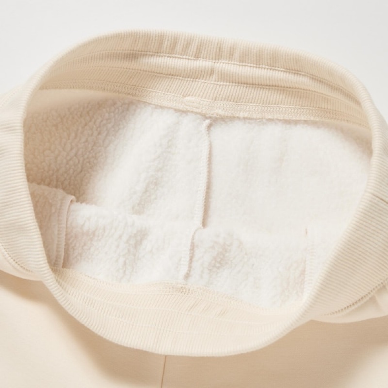 Uniqlo HEATTECH Pile-Lined Ženske Trenirke Bijele | 3526-SQDNY