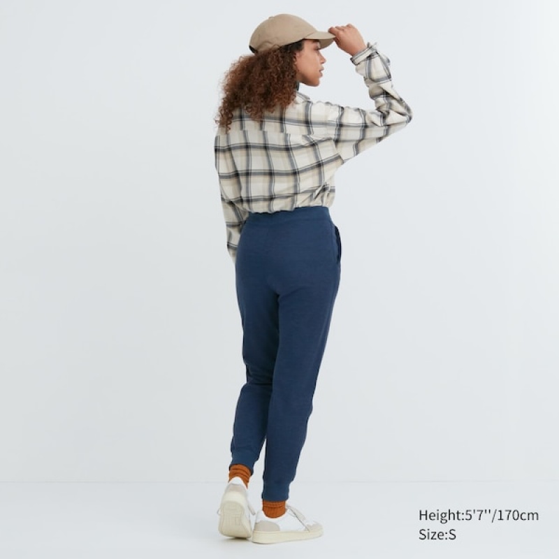 Uniqlo HEATTECH Pile-Lined Ženske Trenirke Tamnoplave | 9657-OHENB
