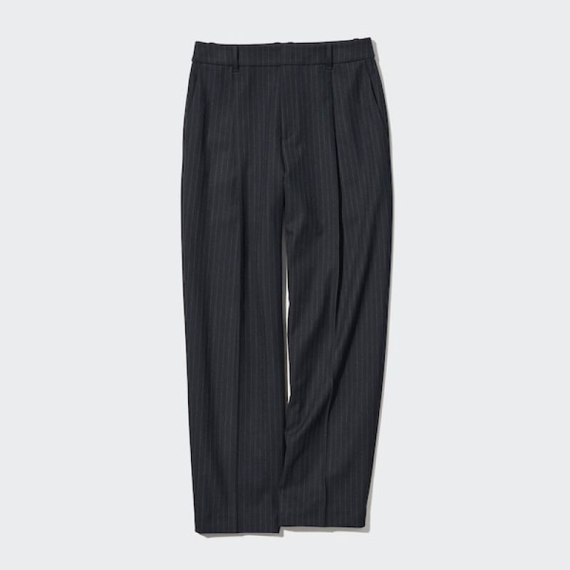 Uniqlo HEATTECH Plisirana Tapered Ženske Hlače Tamnoplave | 0471-EBUXW