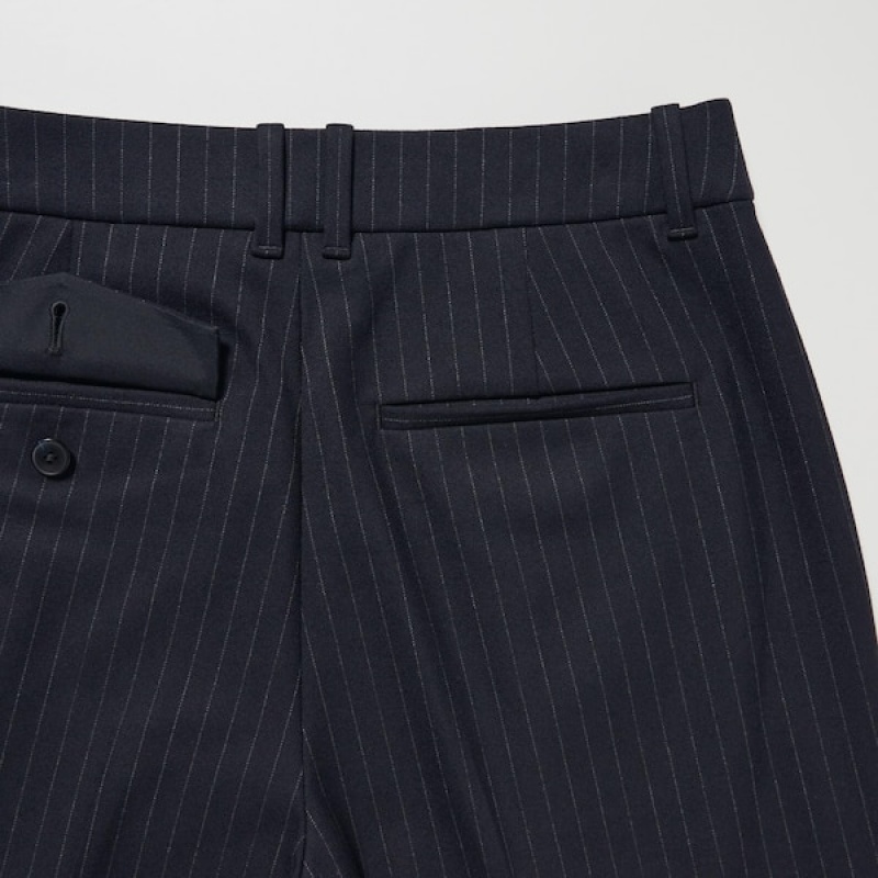 Uniqlo HEATTECH Plisirana Tapered Ženske Hlače Tamnoplave | 0471-EBUXW
