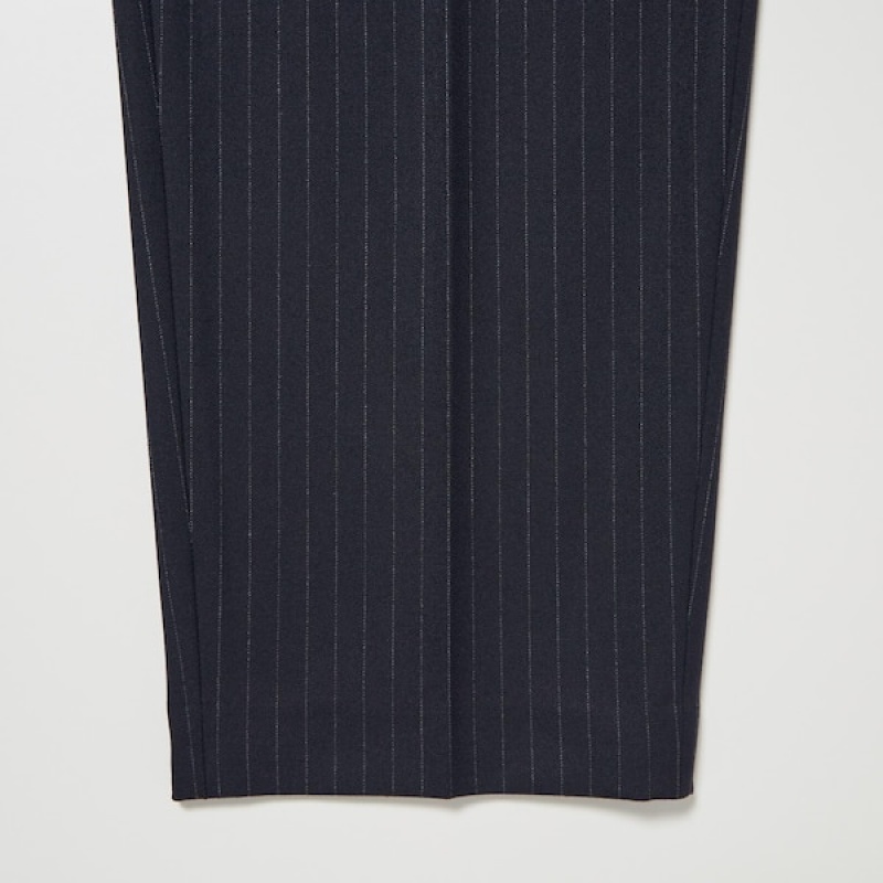 Uniqlo HEATTECH Plisirana Tapered Ženske Hlače Tamnoplave | 0471-EBUXW