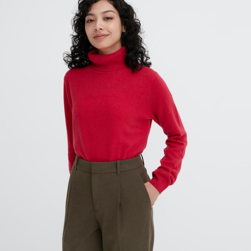 Uniqlo HEATTECH Plisirana Tapered Ženske Hlače Maslinasto Zelene | 3896-PALXG