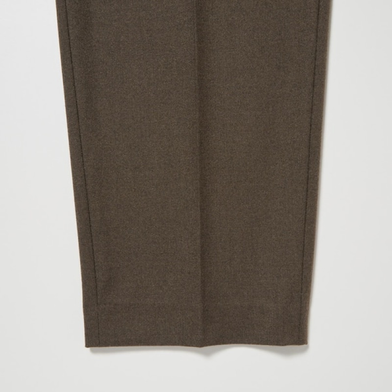 Uniqlo HEATTECH Plisirana Tapered Ženske Hlače Maslinasto Zelene | 3896-PALXG