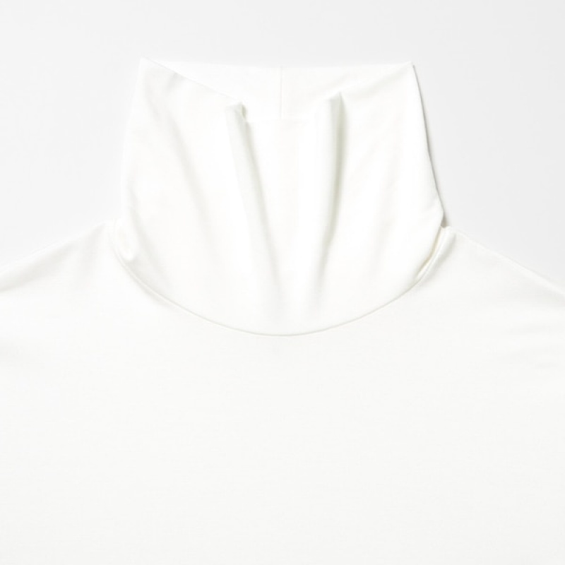 Uniqlo HEATTECH Turtleneck Long-Sleeve Ženske Majice Bijele | 5207-SPUKD
