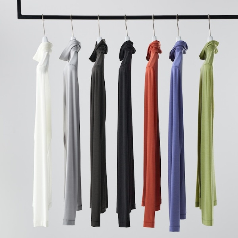 Uniqlo HEATTECH Ultra Light Turtleneck Long-Sleeve Ženske Majice Narančaste | 0475-PQXNW