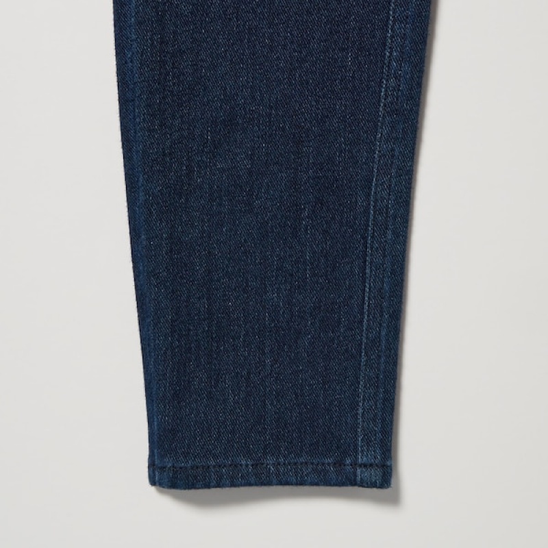 Uniqlo HEATTECH Ultra Stretch High-Rise Denim Leggings Ženske Hlače Plave | 4819-IKRFP