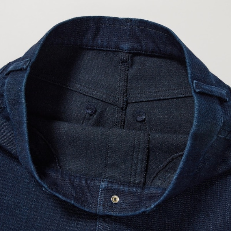 Uniqlo HEATTECH Ultra Stretch High-Rise Denim Leggings Ženske Hlače Plave | 4819-IKRFP