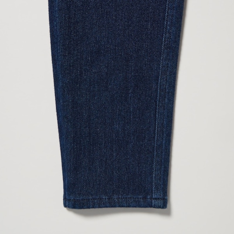 Uniqlo HEATTECH Ultra Stretch High-Rise Denim Leggings Ženske Hlače Plave | 1574-DSKMJ
